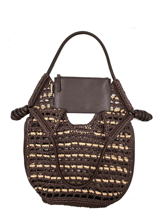 BRAIDED HANDLE STRAW TOTE BECH BAG HANDWOVEN STRAW BAG W TOTE BAG