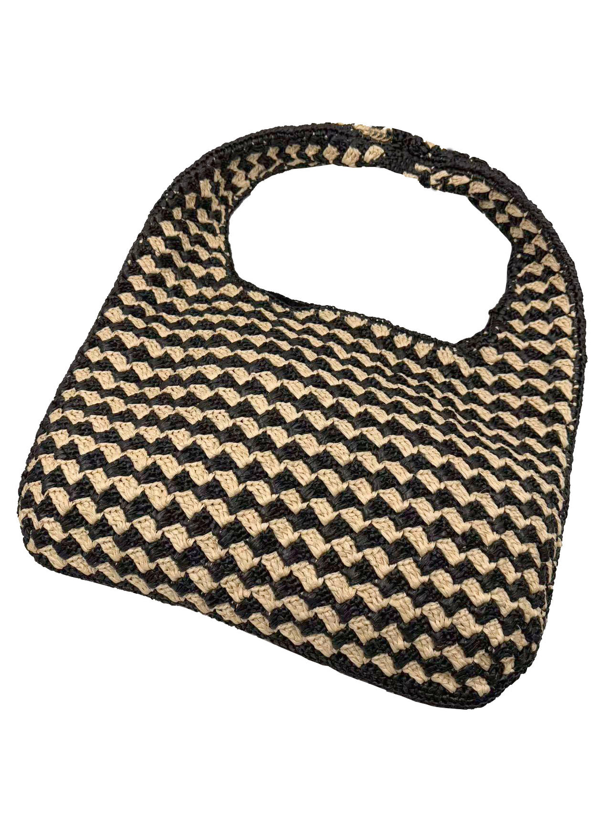 MATTE RAFFIA HOBO SHOULDER BAG