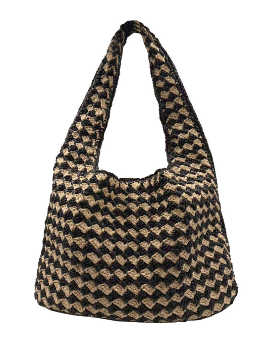 MATTE RAFFIA HOBO SHOULDER BAG