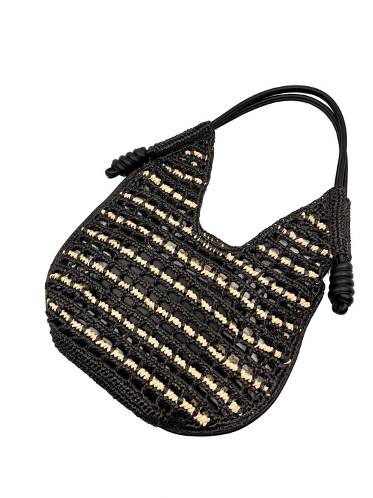 BRAIDED HANDLE STRAW TOTE BAG HANDWOVEN STRAW BAG