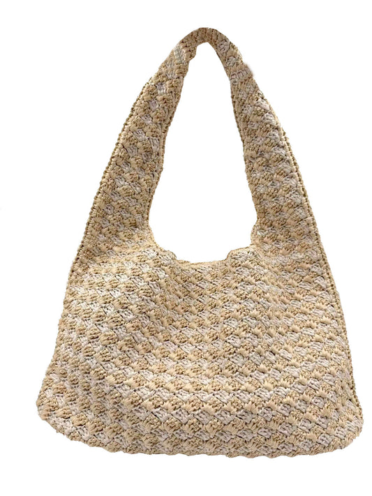 MATTE RAFFIA HOBO SHOULDER BAG