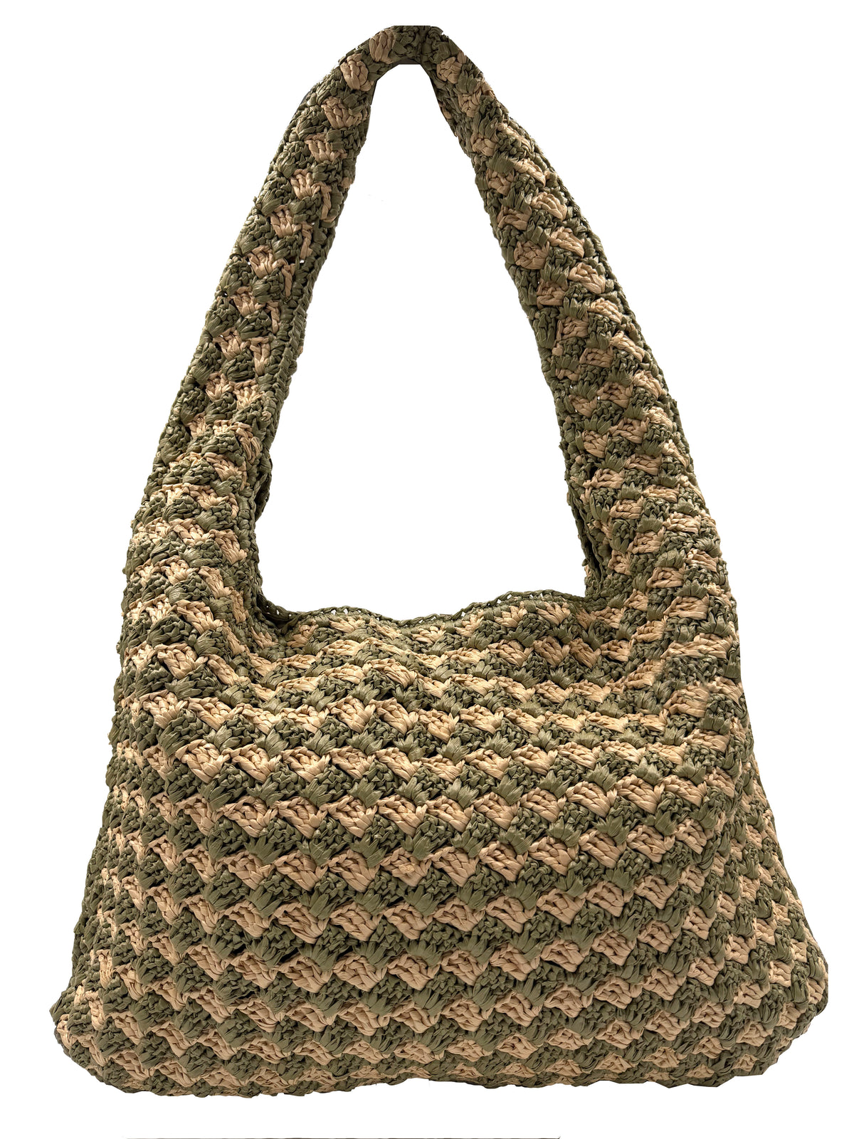 MATTE RAFFIA HOBO SHOULDER BAG