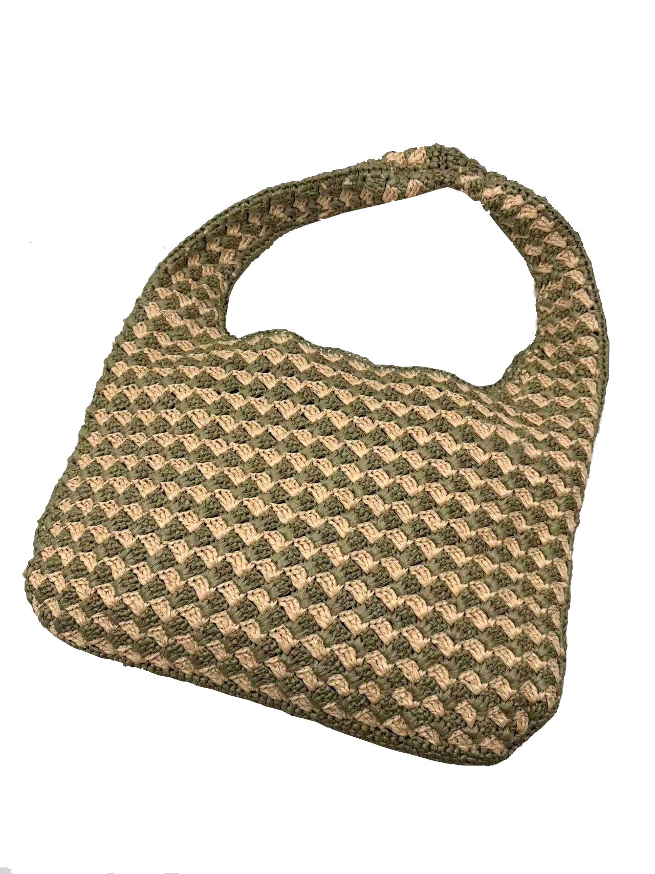 MATTE RAFFIA HOBO SHOULDER BAG