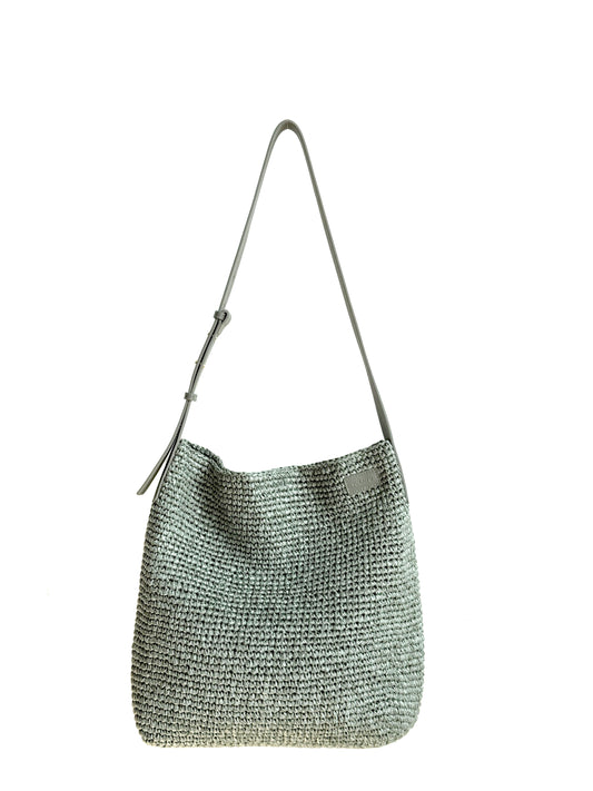 MATTE RAFFIA HOBO SHOULDER BAG