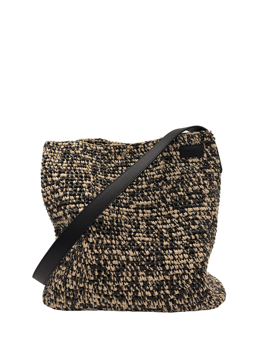 MATTE RAFFIA HOBO SHOULDER BAG