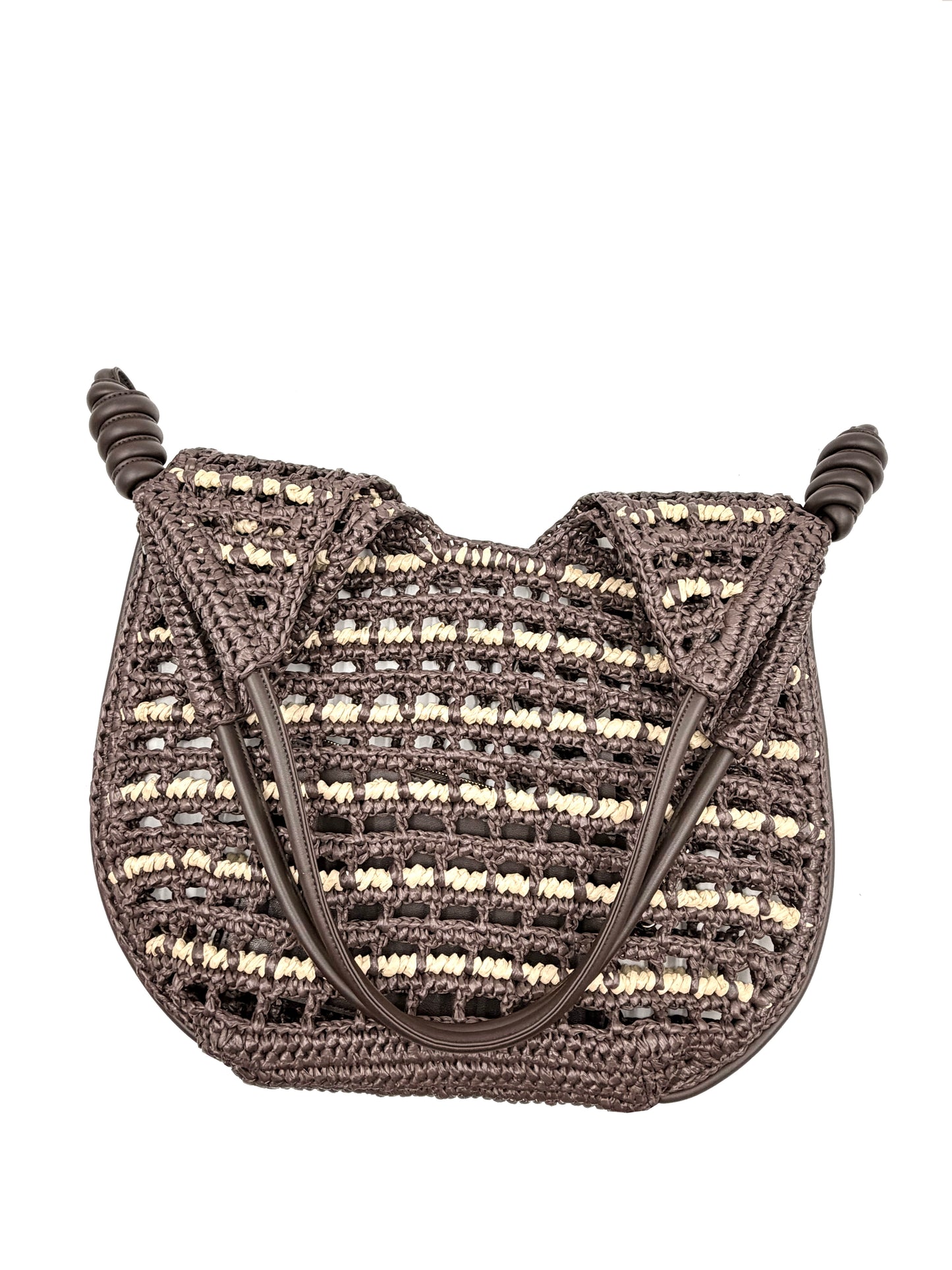 BRAIDED HANDLE STRAW TOTE BECH BAG HANDWOVEN STRAW BAG W TOTE BAG
